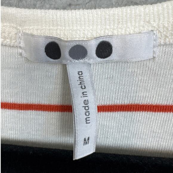 Three Dots Women's Racerback Tank Top White Red Stripes 100% Cotton Size M NWT - Picture 5 of 7